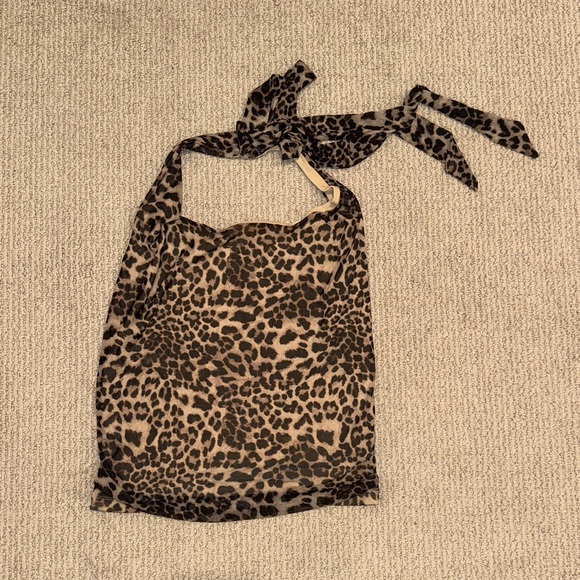 wild fable Tops - Wild Fable Leopard Print Halter Top Medium